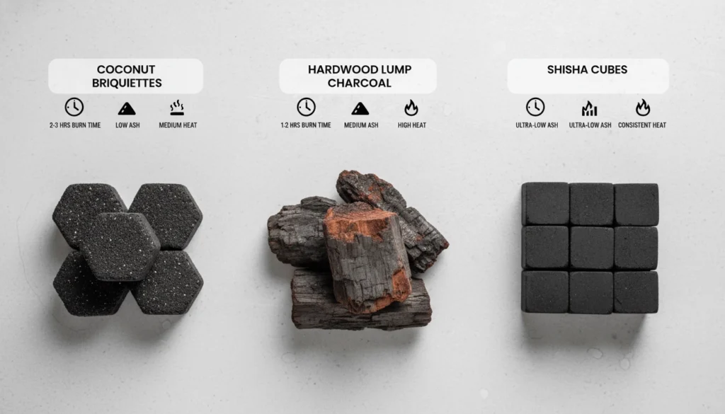 Charcoal Comparison Chart charcoal comparison for business including burn time ash and heat level