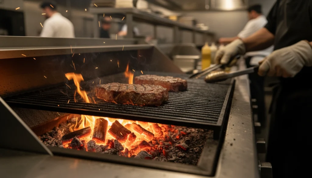 Restaurant Charcoal Usage restaurant grill using the best charcoal for business hardwood lump