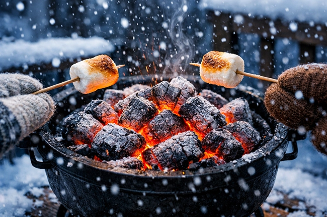Winter Marshmallow Roasting